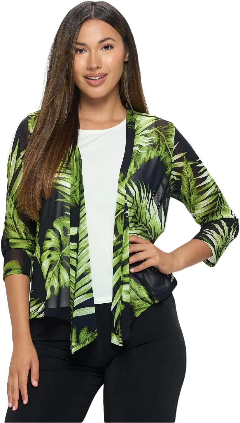 Jostar Mesh Printed Cardigan-4082MR-QRP1
