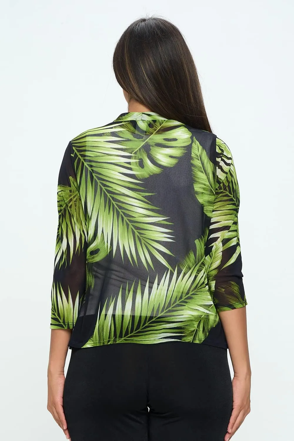 Jostar Mesh Printed Cardigan-4082MR-QRP1