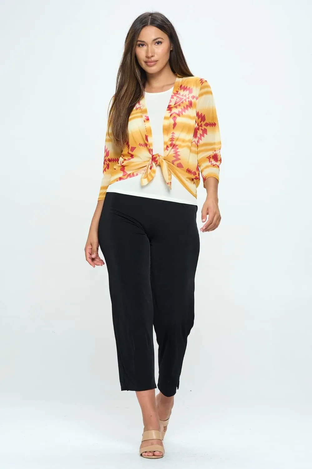 Jostar Mesh Printed Cardigan-4082MR-QRP1