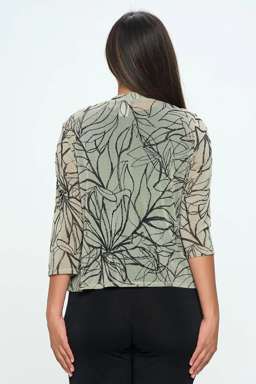Jostar Mesh Printed Cardigan-4082MR-QRP1