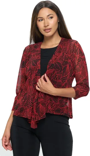 Jostar Mesh Printed Cardigan-4082MR-QRP1