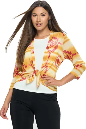 Jostar Mesh Printed Cardigan-4082MR-QRP1