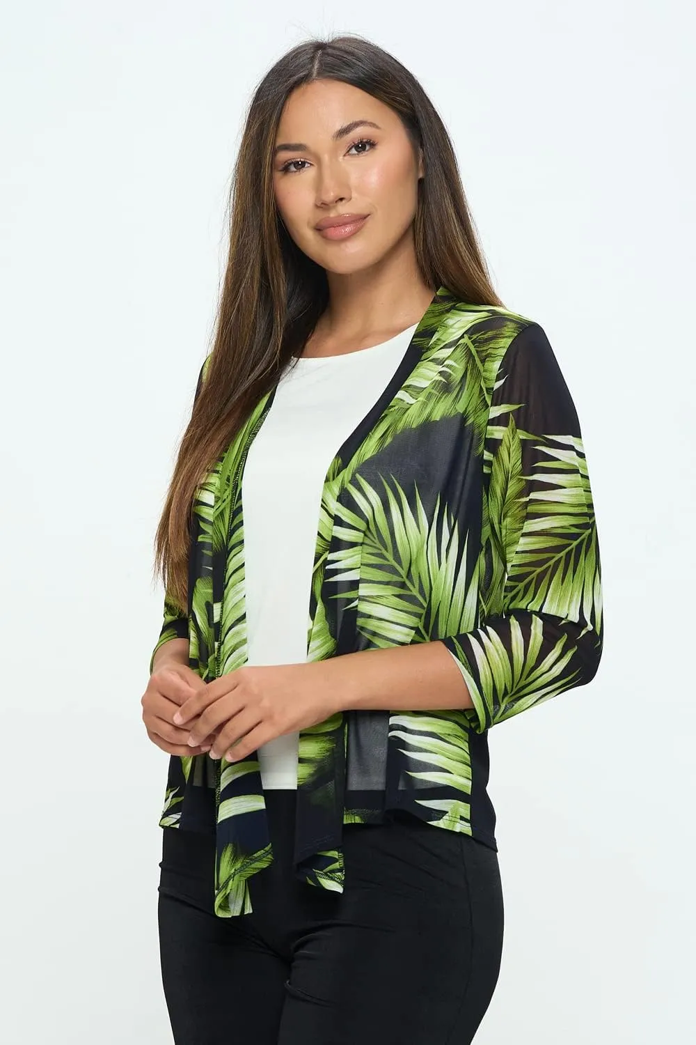 Jostar Mesh Printed Cardigan-4082MR-QRP1