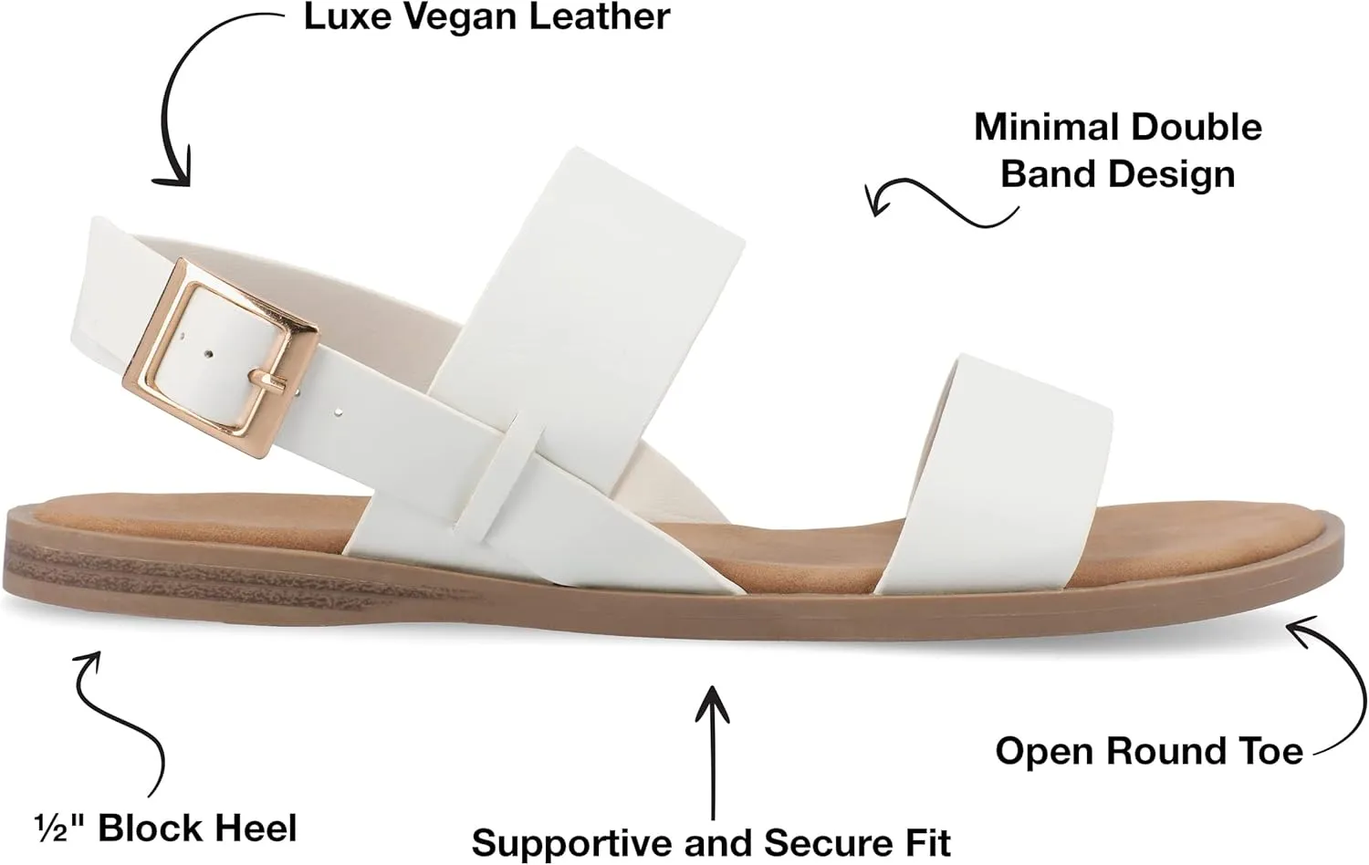 Journee Collection Women's Lavine Multi Strap Flat Sandals