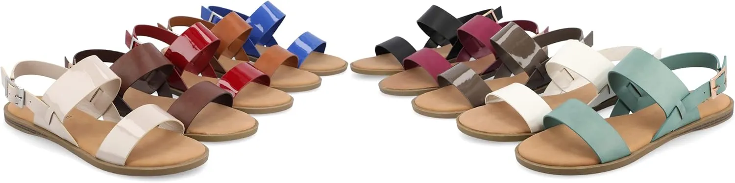 Journee Collection Women's Lavine Multi Strap Flat Sandals