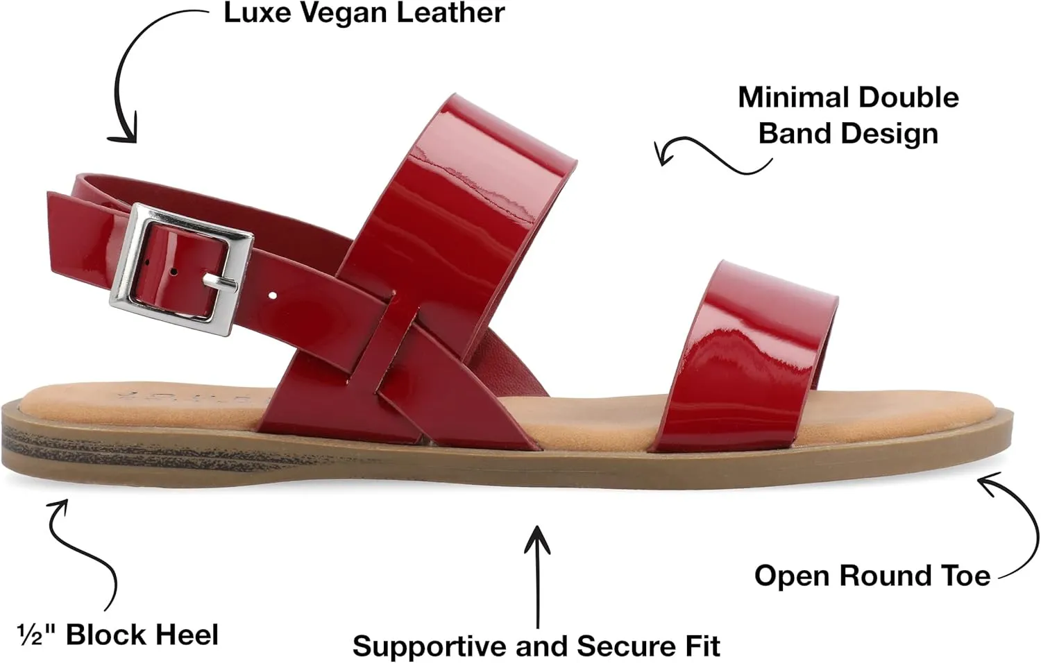 Journee Collection Women's Lavine Multi Strap Flat Sandals