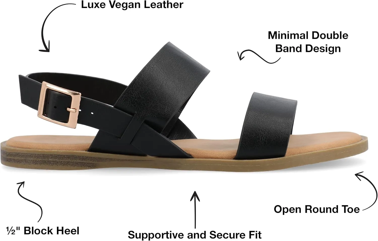 Journee Collection Women's Lavine Multi Strap Flat Sandals