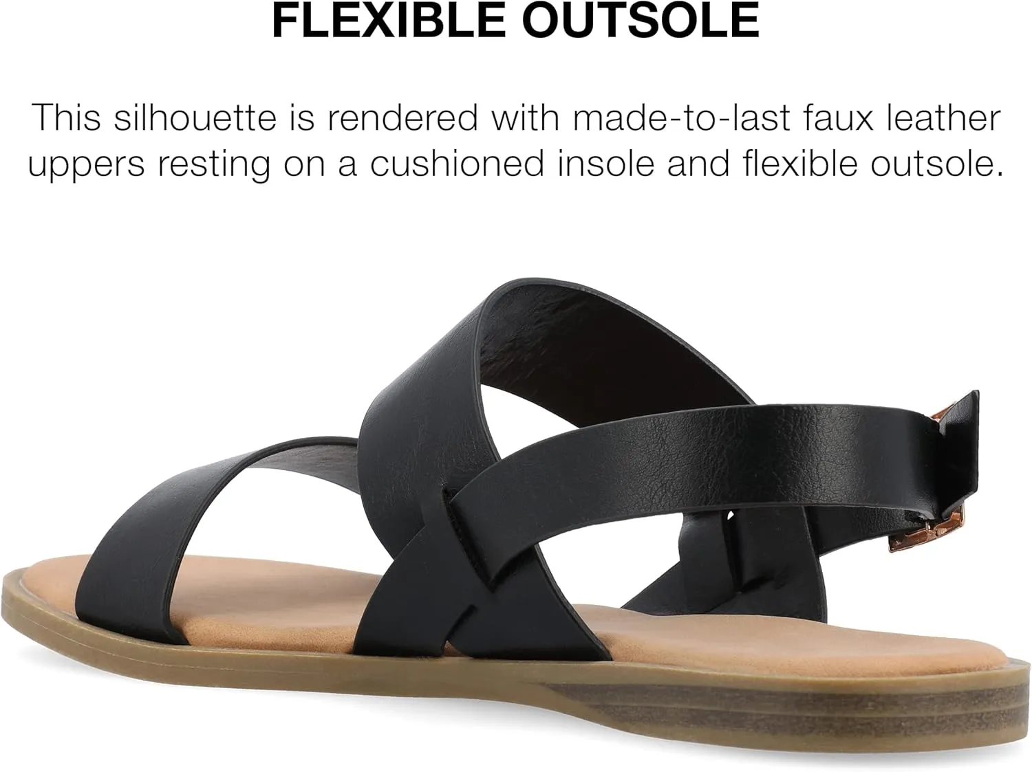 Journee Collection Women's Lavine Multi Strap Flat Sandals