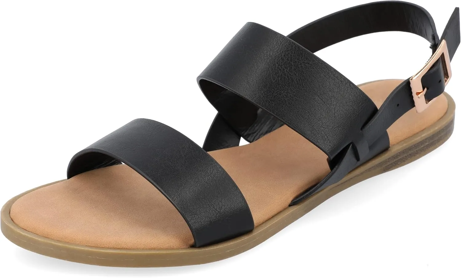 Journee Collection Women's Lavine Multi Strap Flat Sandals