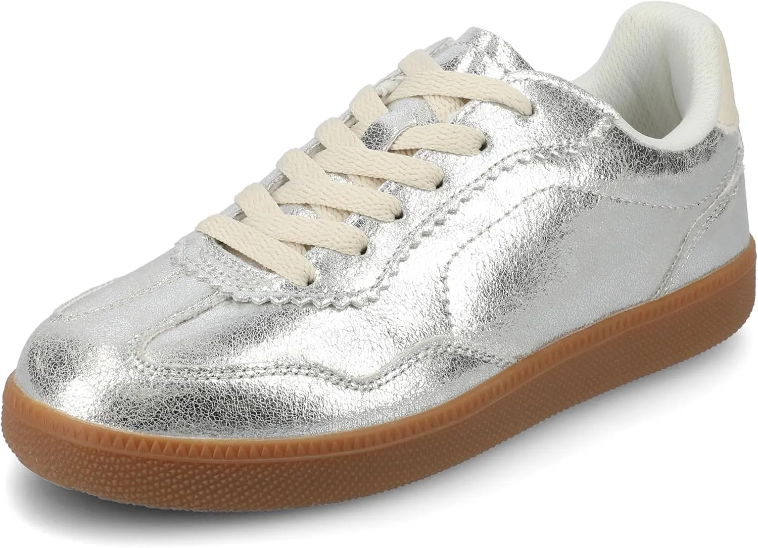 Journee Womens Cushioned footbeds Lummie Casual Sneaker Walking Shoe Round Toe Faux Leather lace up