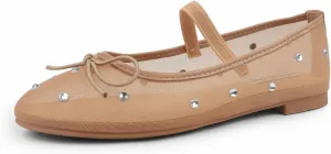 JOY IN LOVE Mesh Ballet Flats for Women Buckle Strap Round Toe Mary Jane Shoes