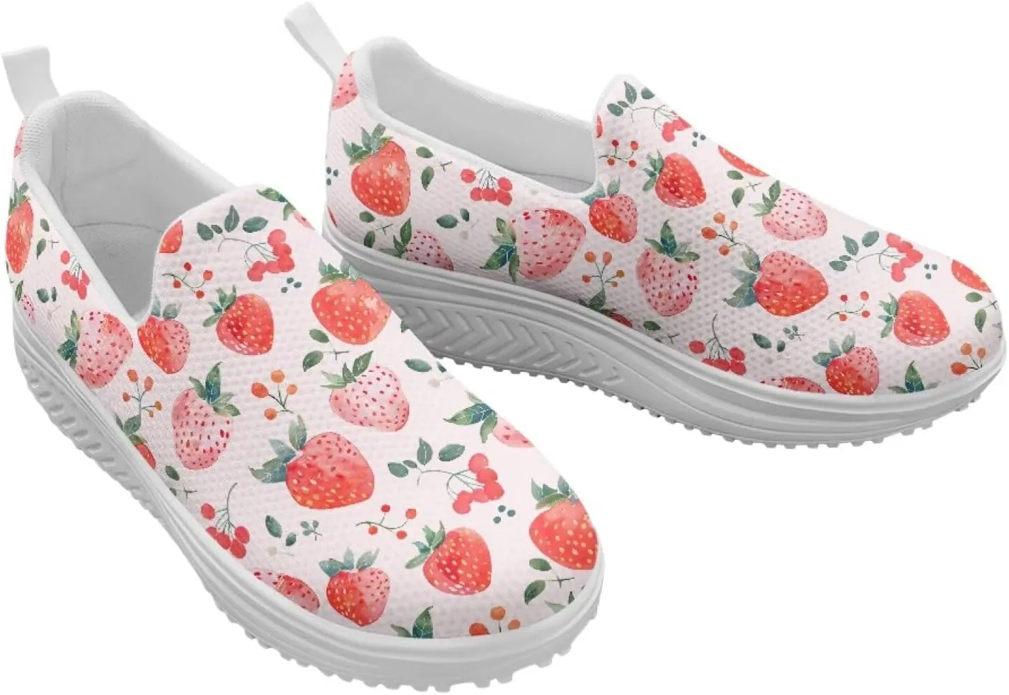 JoyLamoria Gourmet Womens Shoes Soft Comfort for Plantar Fasciitis Fruit Sneakers Mesh Casual Wedge Orthopedic Athletic