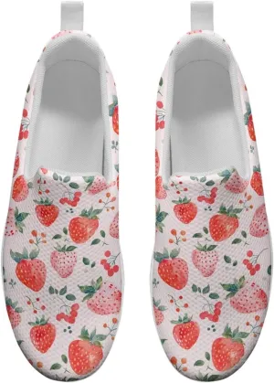 JoyLamoria Gourmet Womens Shoes Soft Comfort for Plantar Fasciitis Fruit Sneakers Mesh Casual Wedge Orthopedic Athletic