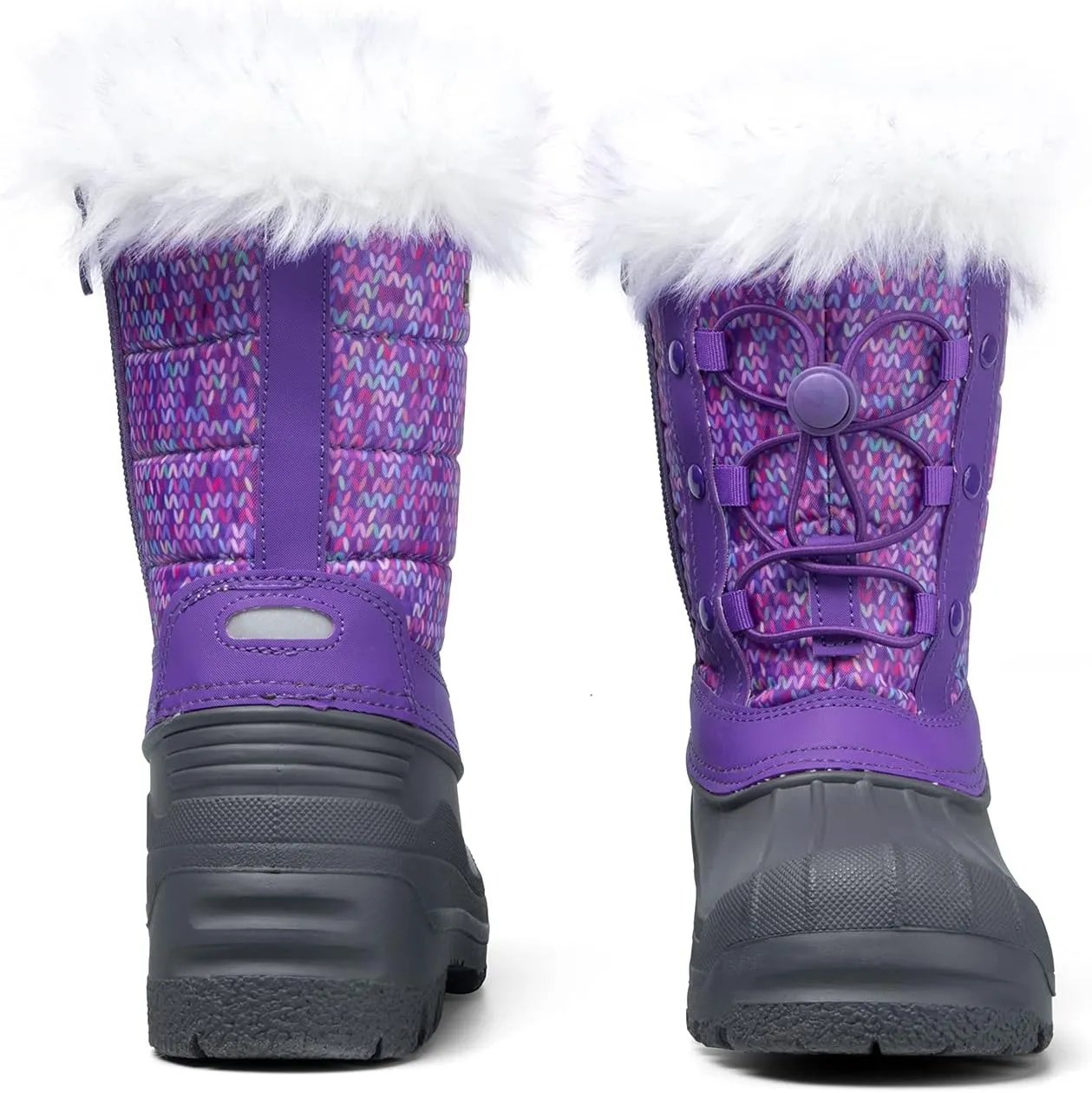 K KomForme Boys & Girls Snow Boots Insulated Fur Lined Warm Anti-Slip Waterproof Winter Boot (Toddler/Little Kid/Big Kid)