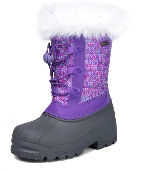 K KomForme Boys & Girls Snow Boots Insulated Fur Lined Warm Anti-Slip Waterproof Winter Boot (Toddler/Little Kid/Big Kid)