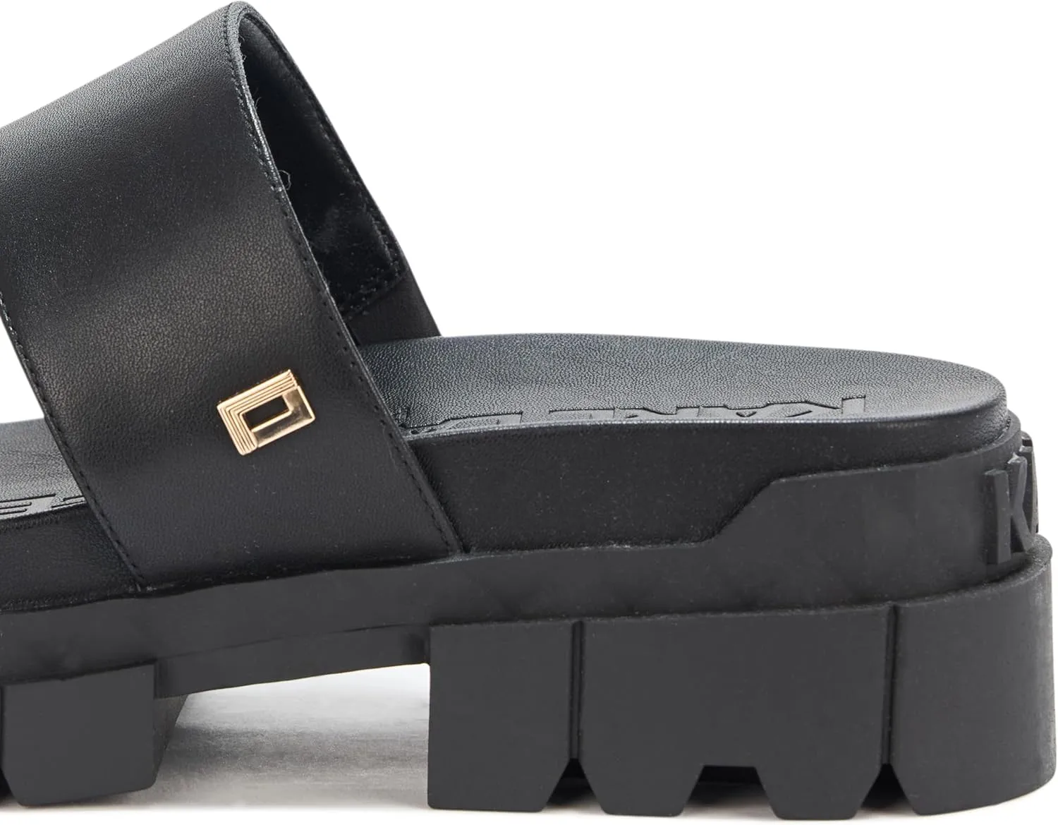 Karl Lagerfeld Paris Women's Everyday Cushioned Insole Lacara-Lug Slide Heeled Sandal