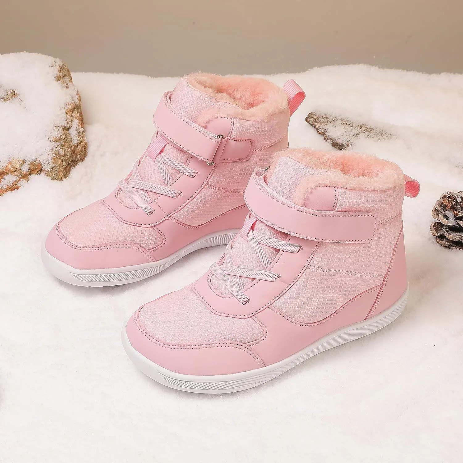 Kids Barefoot Snow Boots for Winter: Minimalist Zero Drop - Wide Toe Box Hiking Boots for Toddler/Boys/Girls