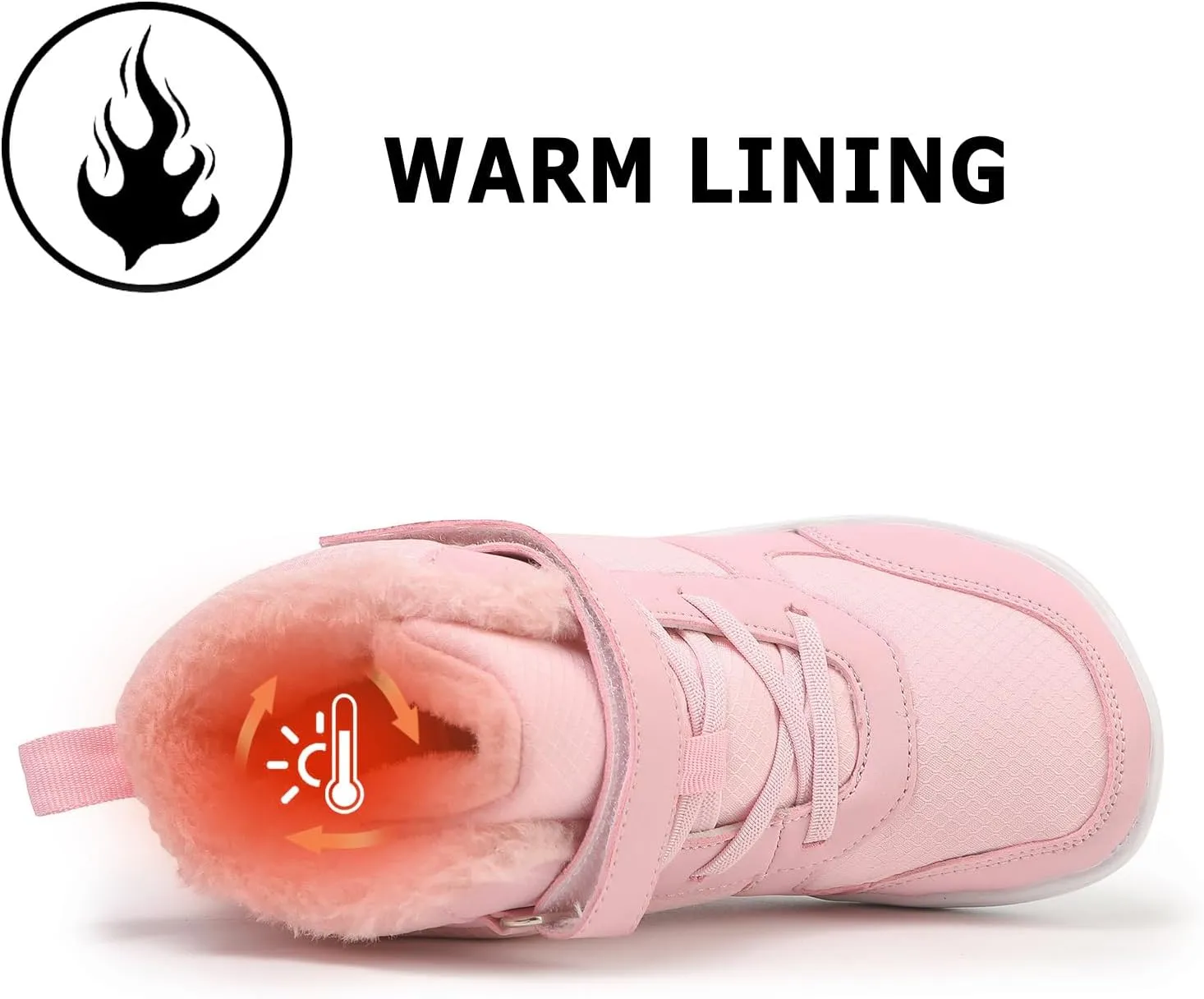 Kids Barefoot Snow Boots for Winter: Minimalist Zero Drop - Wide Toe Box Hiking Boots for Toddler/Boys/Girls