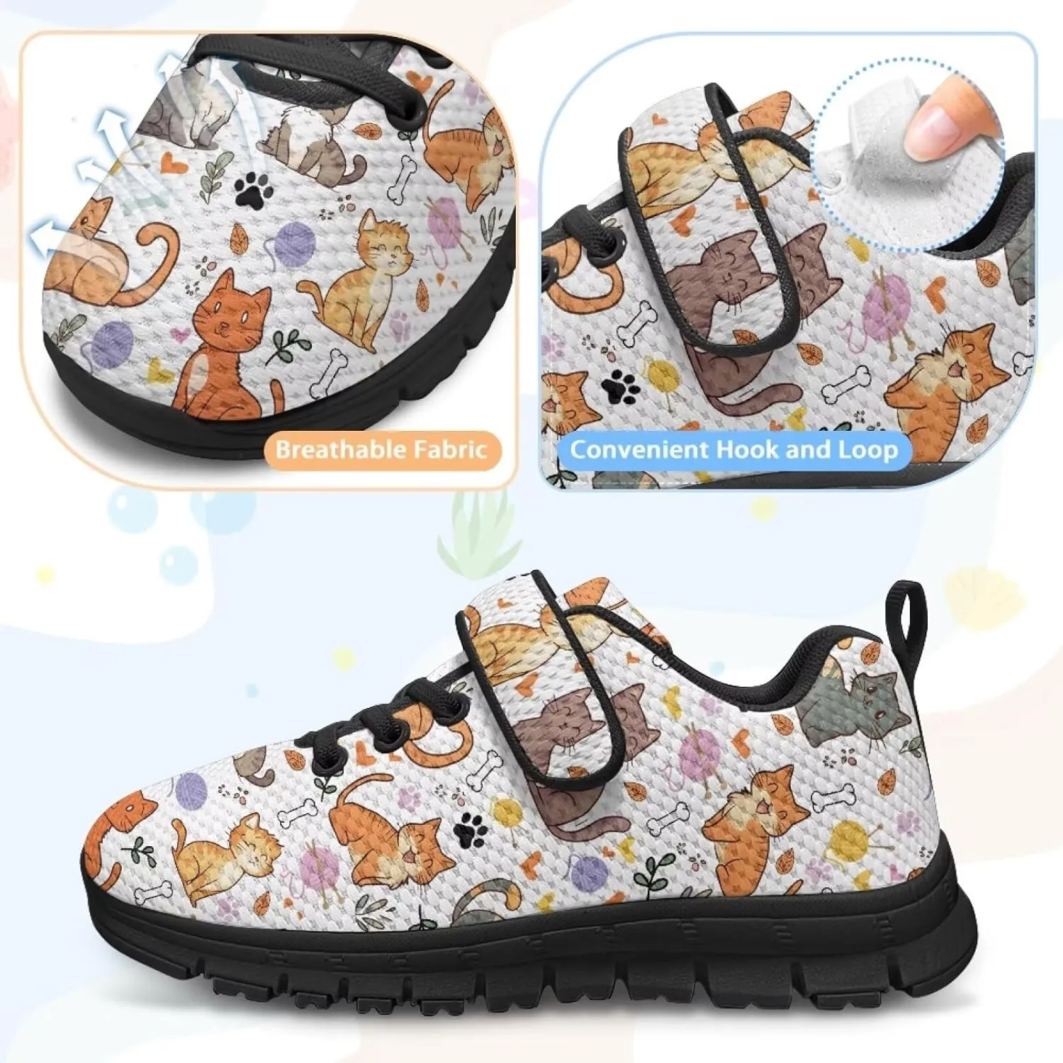 Kids Boys Girls Sports Sneakers Breathable Non Slip Strap Athletic Tennis Shoes Comfort Casual Running Shoes US 11-15