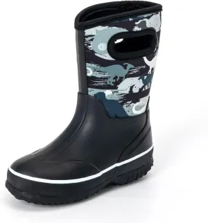 Kids Waterproof Neoprene Rain Boots Girls Boys Outdoor Mud Boots Children Insulated Rubber Snow Boots
