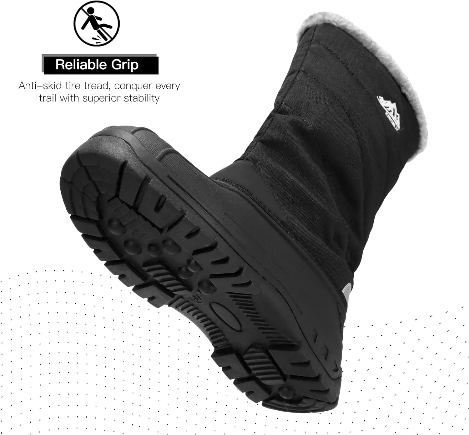 Kricely Men's Snow Boots Waterproof Non-Slip Outdoor Hiking Athletic Warm Fur Boot Comfortable Causual Cold-Weather Boots