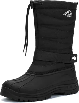 Kricely Men's Snow Boots Waterproof Non-Slip Outdoor Hiking Athletic Warm Fur Boot Comfortable Causual Cold-Weather Boots