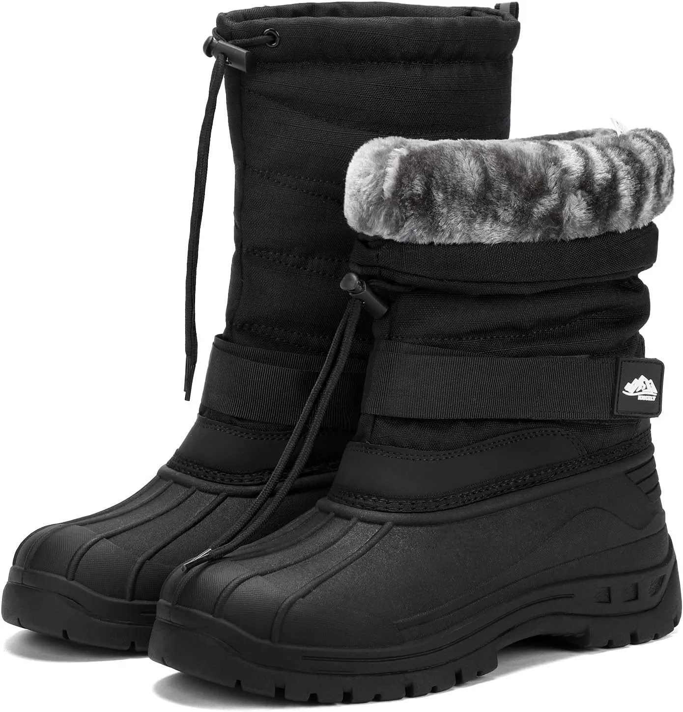 Kricely Men's Snow Boots Waterproof Non-Slip Outdoor Hiking Athletic Warm Fur Boot Comfortable Causual Cold-Weather Boots