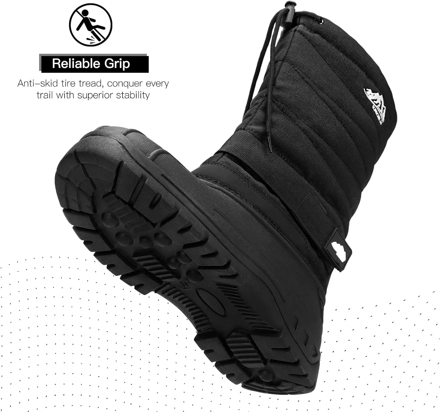 Kricely Men's Snow Boots Waterproof Non-Slip Outdoor Hiking Athletic Warm Fur Boot Comfortable Causual Cold-Weather Boots