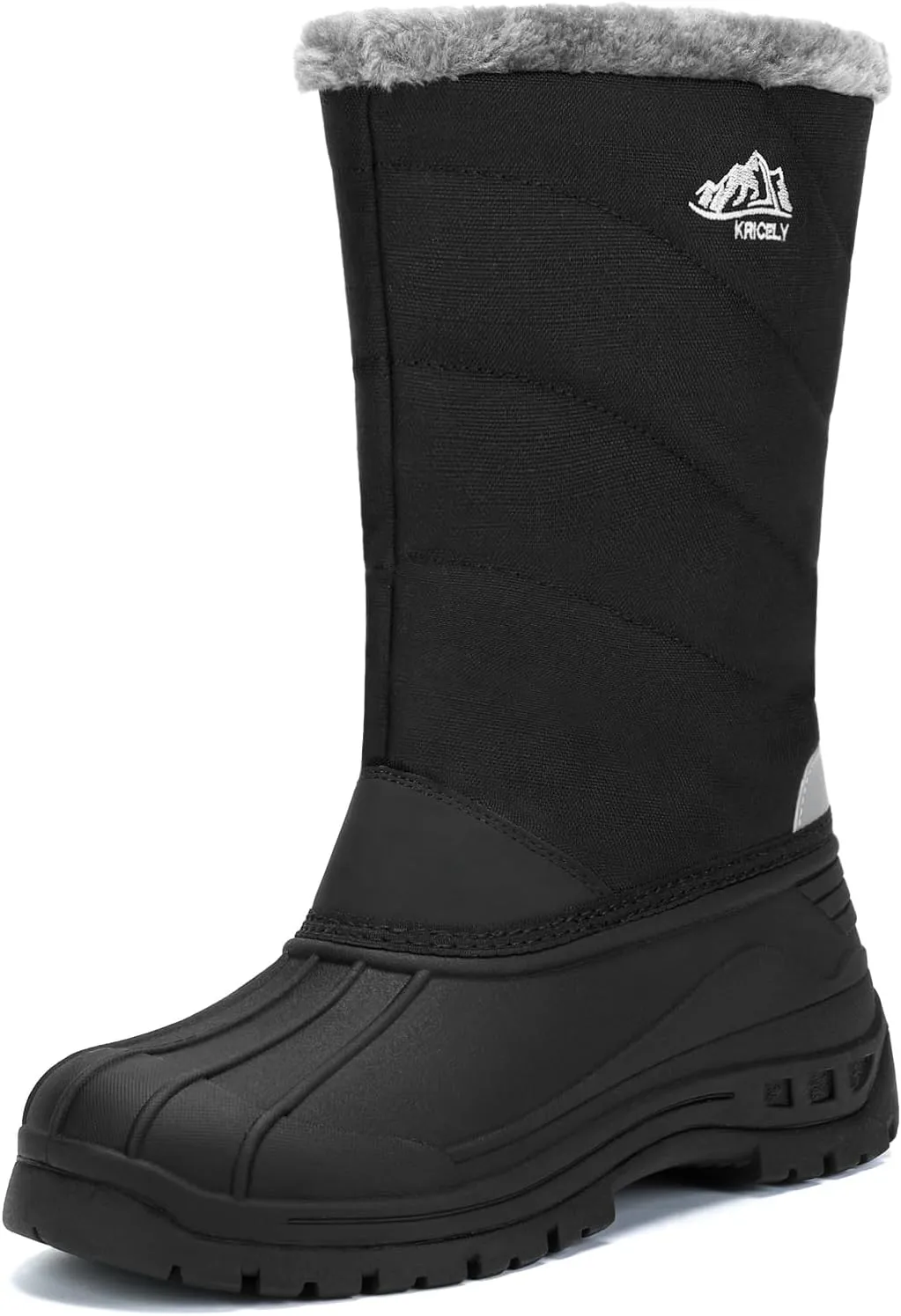 Kricely Men's Snow Boots Waterproof Non-Slip Outdoor Hiking Athletic Warm Fur Boot Comfortable Causual Cold-Weather Boots