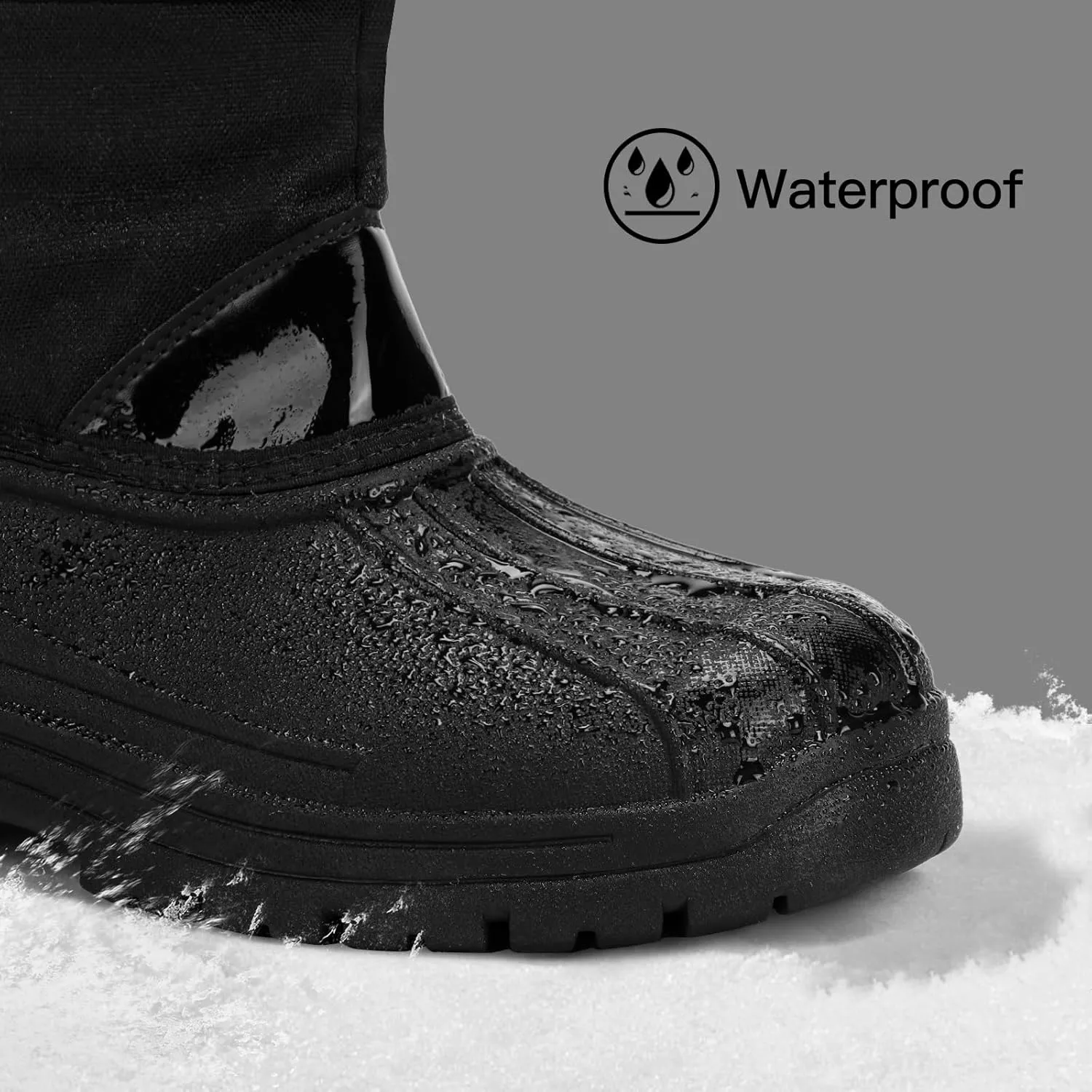 Kricely Men's Snow Boots Waterproof Non-Slip Outdoor Hiking Athletic Warm Fur Boot Comfortable Causual Cold-Weather Boots