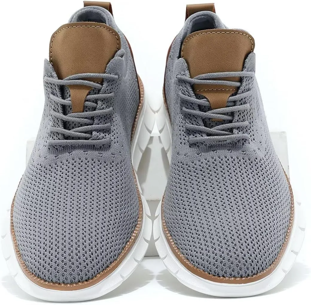 Kundork Men's Casual Dress Shoes Comfort Walking Shoes Mesh Knit Lightweight Breathable Sneakers