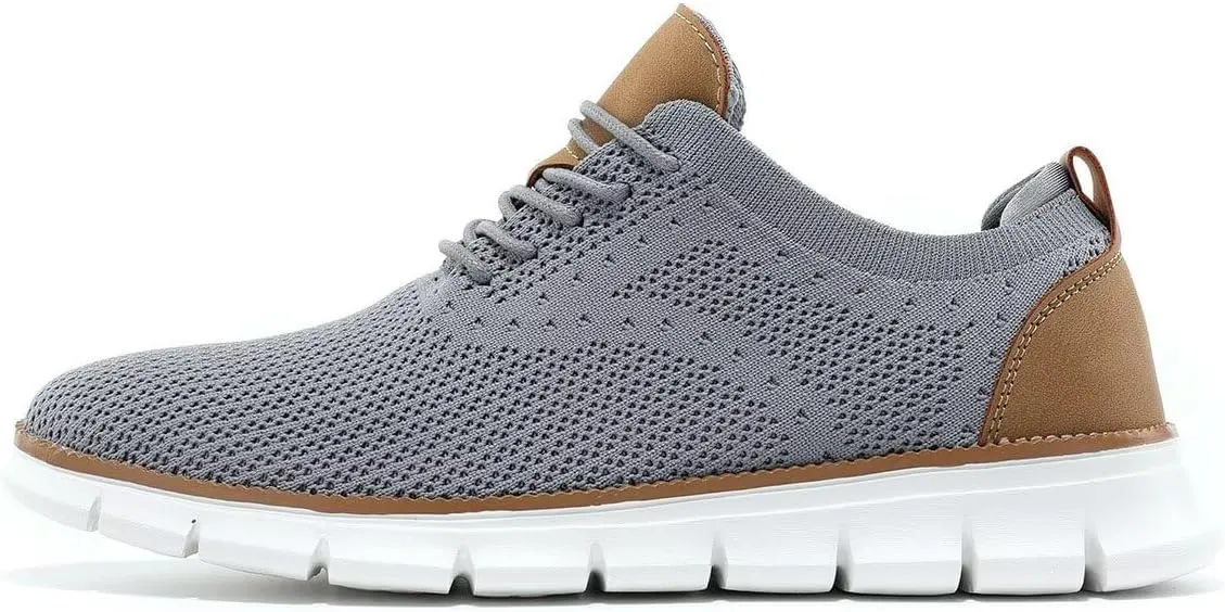 Kundork Men's Casual Dress Shoes Comfort Walking Shoes Mesh Knit Lightweight Breathable Sneakers
