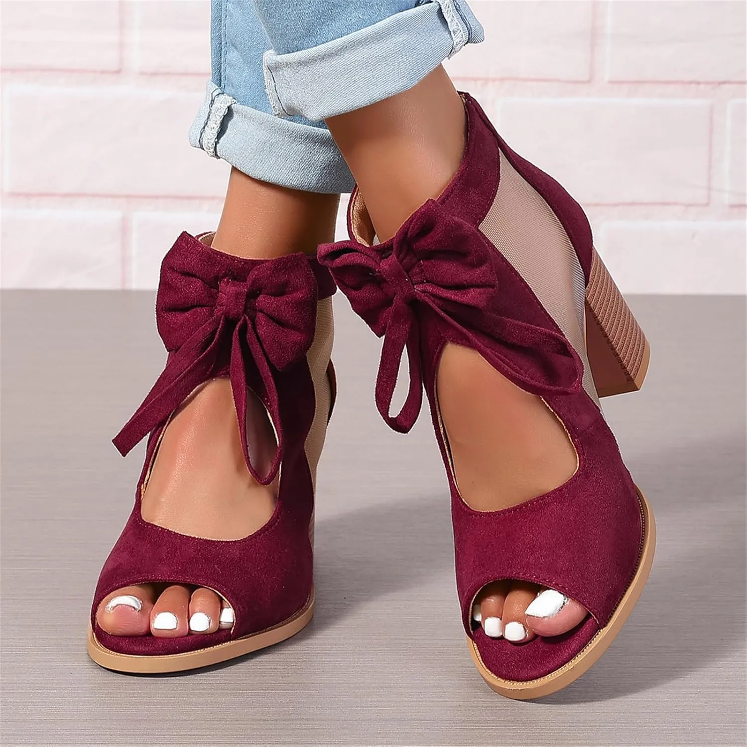 Ladmiple Chunky Heels For Women Dressy Open Toe Block Heeled Dress Ankle Strap Wedding Sandals Comfortable Party Pump Shoes
