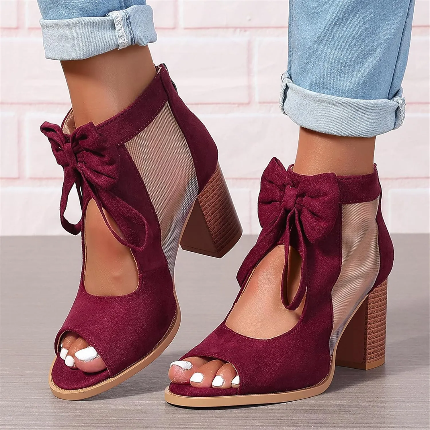 Ladmiple Chunky Heels For Women Dressy Open Toe Block Heeled Dress Ankle Strap Wedding Sandals Comfortable Party Pump Shoes