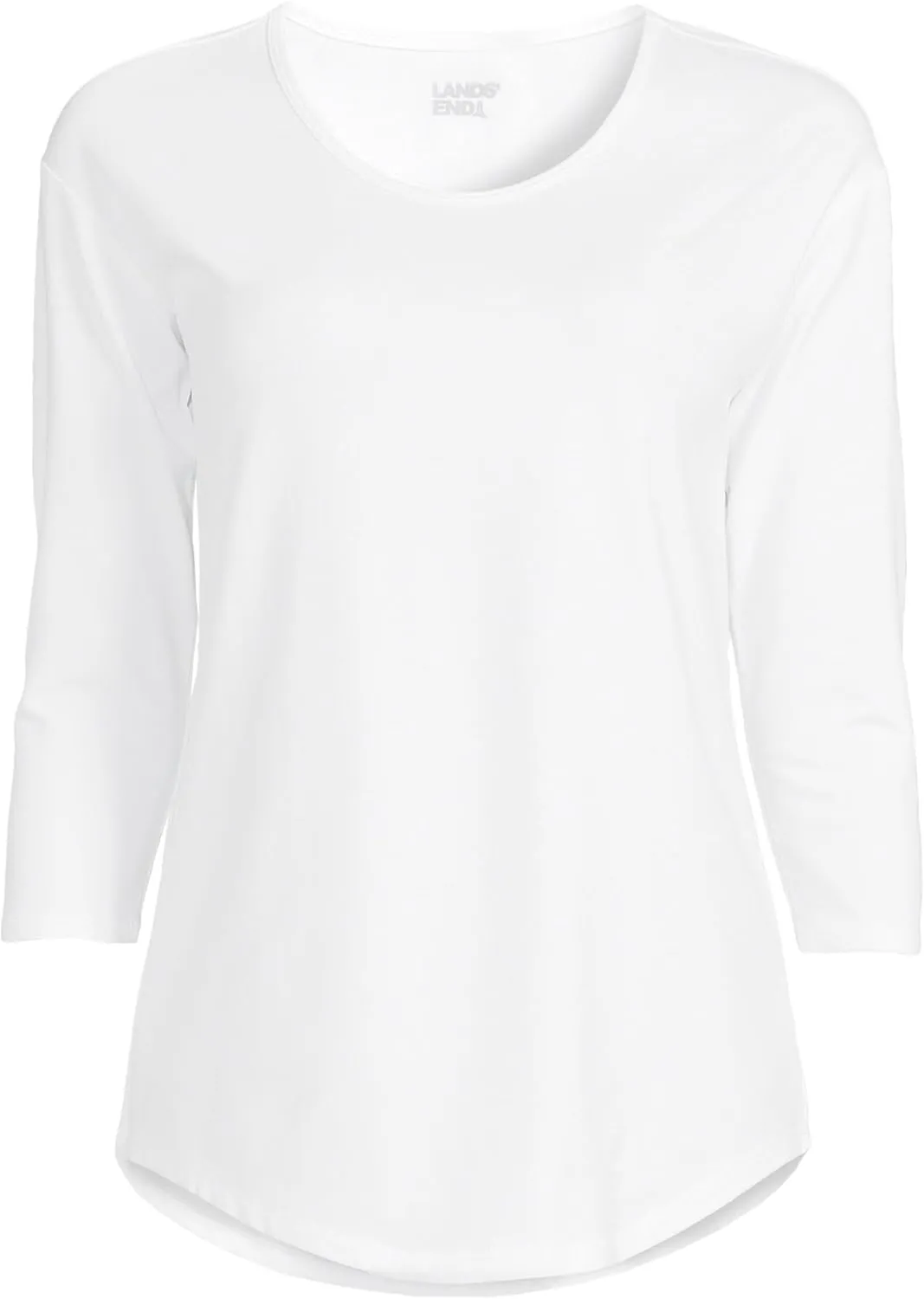 Lands' End Women's 3/4 Sleeve Lightweight Jersey U-Neck Tunic