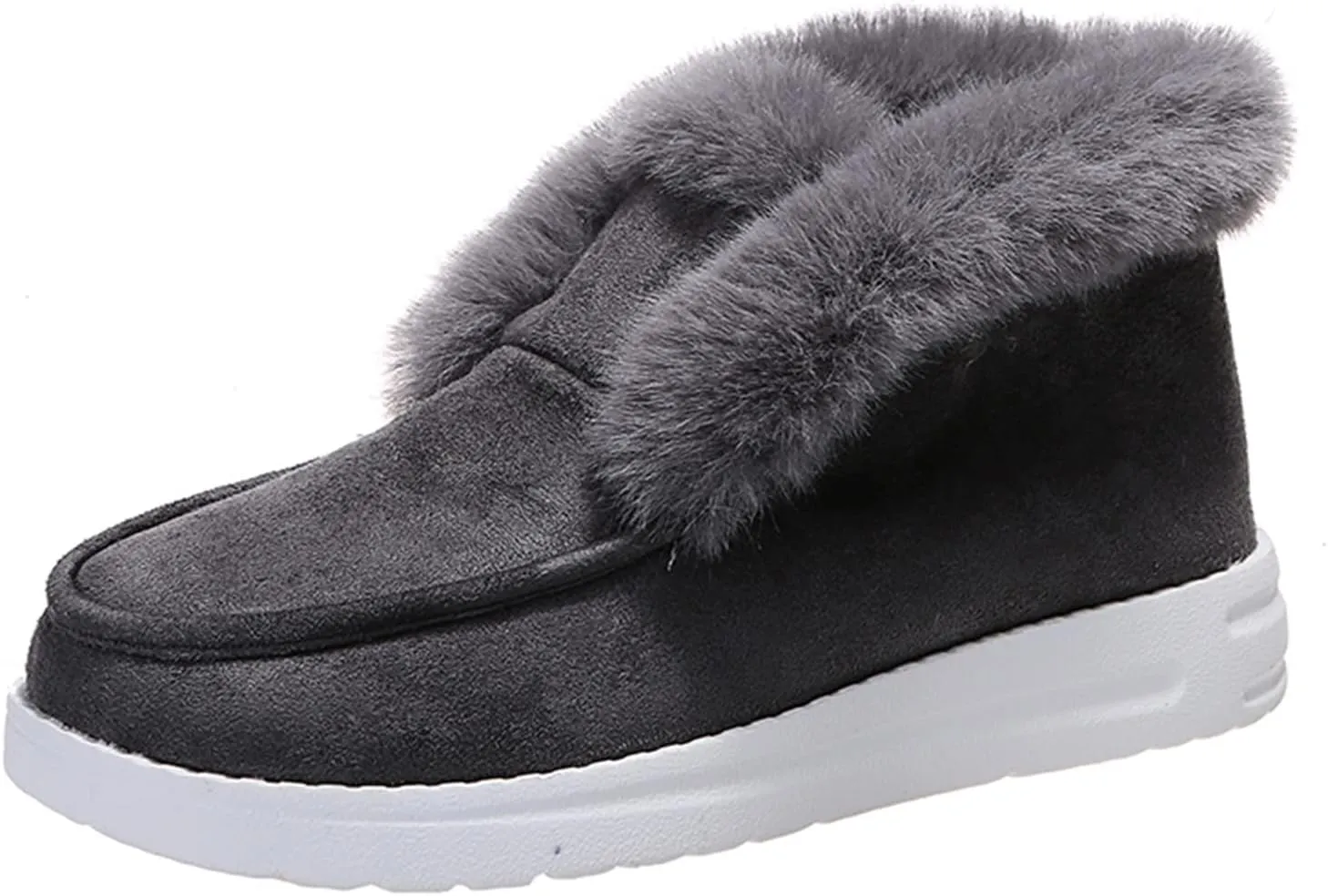 Lausiuoe Winter Boots For Women 2022 Trendy Women's Ankle Boot Slip On Comfortable Winter Snow Fuzzy Booties Fashion Sneaker Casual Walking Shoes Loafers
