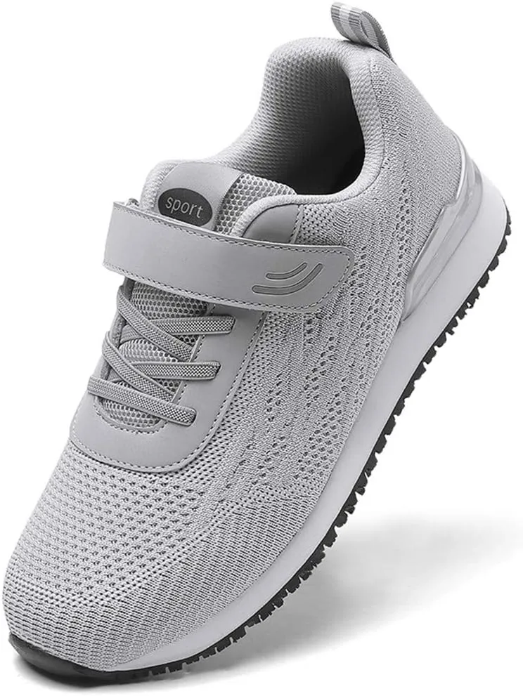 LEADER SHOW Men's Casual Elderly Safety Walking Shoes Light Weight Strap Comfort Sneakers