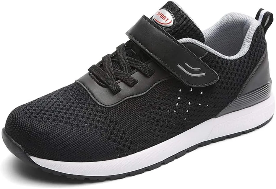 LEADER SHOW Men's Casual Elderly Safety Walking Shoes Light Weight Strap Comfort Sneakers