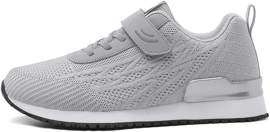 LEADER SHOW Men's Casual Elderly Safety Walking Shoes Light Weight Strap Comfort Sneakers