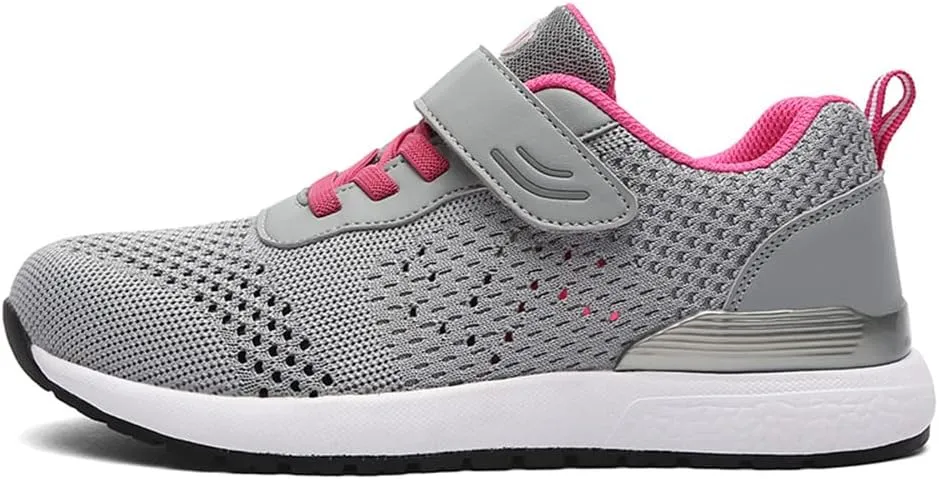 Leader Show Women's Elderly Casual Comfort Walking Shoe Safety Flats Non-Slip Hook & Loop Sneakers