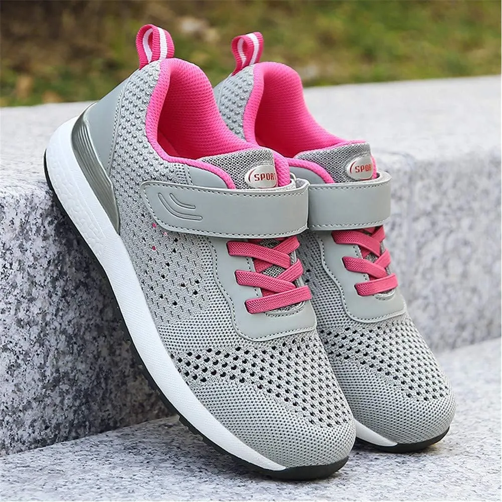 Leader Show Women's Elderly Casual Comfort Walking Shoe Safety Flats Non-Slip Hook & Loop Sneakers