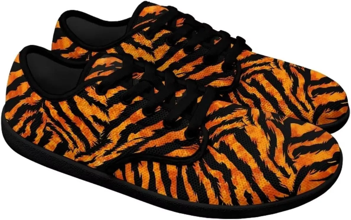 Leopard Print Womens Casual Shoes Lace Up Sneakers Breathable Comfort Walking Shoes Size 5.5-13