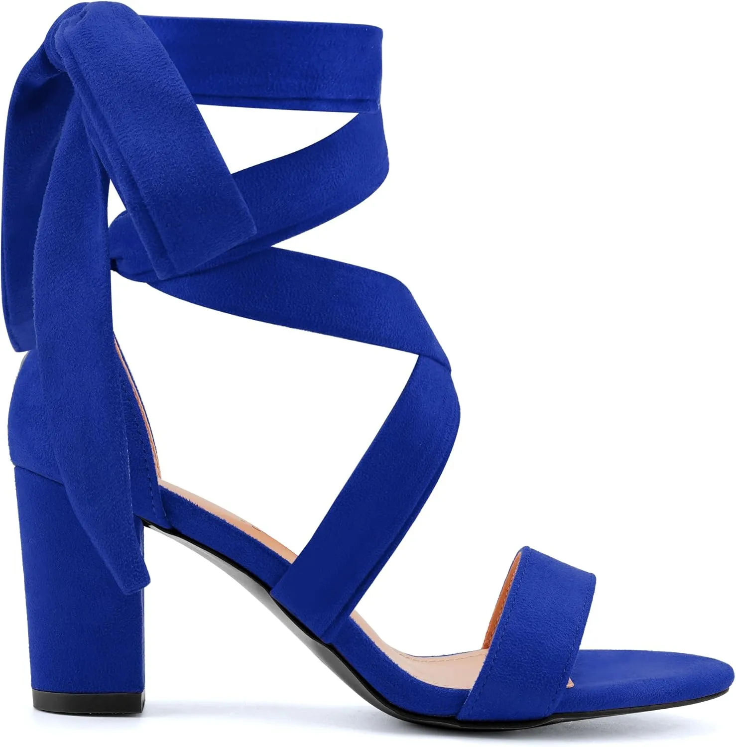 Leticia Strappy Heels for Women Chunky Heel Sexy Open Toe Lace Up Block Heels Comfortable High Heeled Sandals for Women Dressy Summer