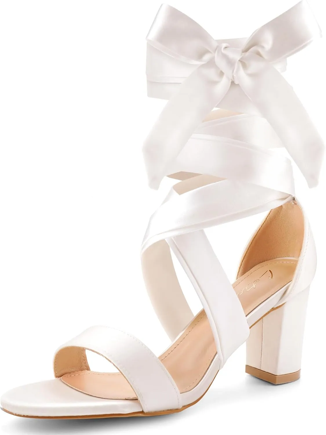 Leticia Strappy Heels for Women Chunky Heel Sexy Open Toe Lace Up Block Heels Comfortable High Heeled Sandals for Women Dressy Summer