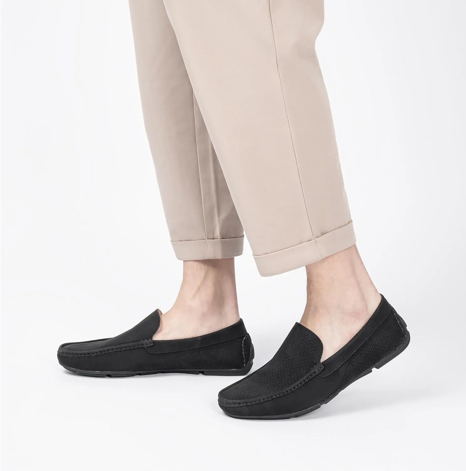 Loafers for Men Casual Slip On Shoes, Mens Driving Loafers Suede, Full Rubber Outsole, Moccasin Toe