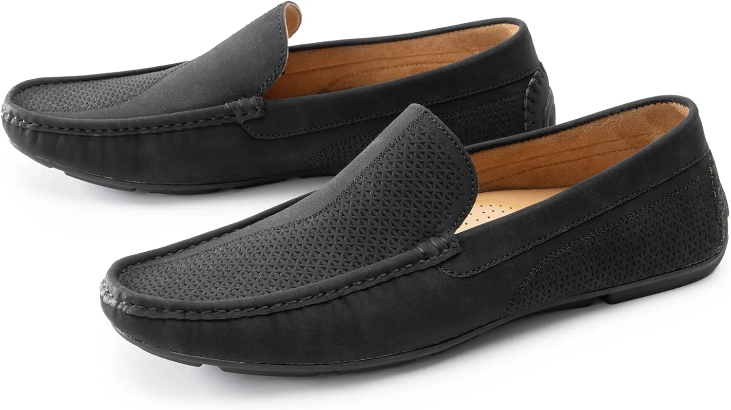 Loafers for Men Casual Slip On Shoes, Mens Driving Loafers Suede, Full Rubber Outsole, Moccasin Toe