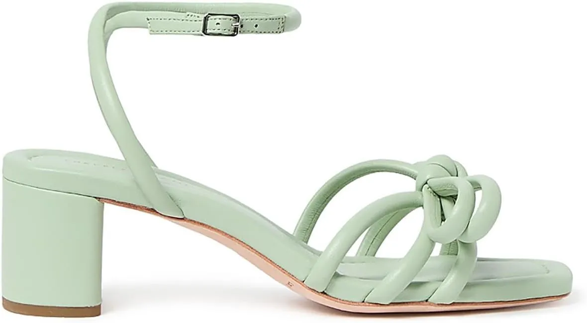 Loeffler Randall Women's Mikel Leather Bow Mid-Heel Sandals