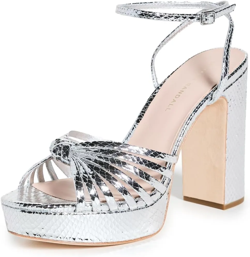Loeffler Randall Women's Rivka Leather Knot Platform Sandals