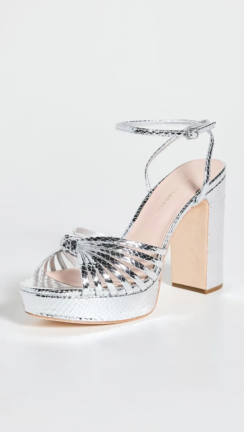 Loeffler Randall Women's Rivka Leather Knot Platform Sandals