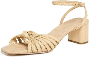 Loeffler Randall Women's Riya Braided Mignon Knot Mid-Heel Sandals